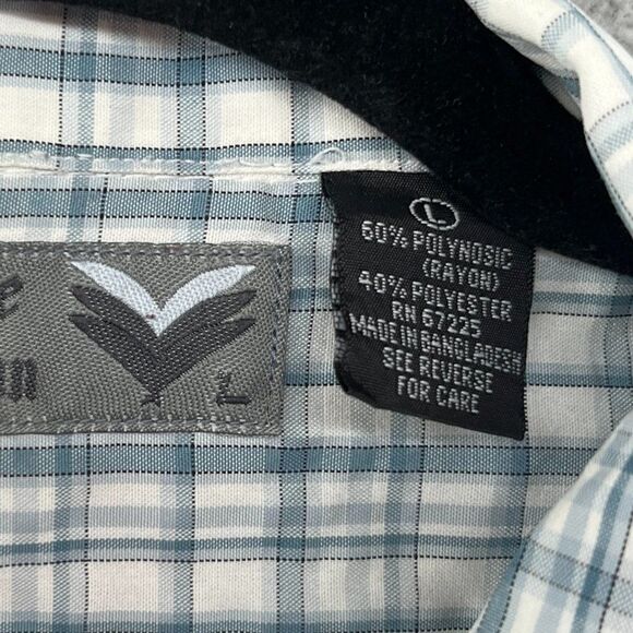 Pineapple Connection Shirt Mens Large Short Sleeve Seersucker Gingham Button Up - Picture 4 of 13